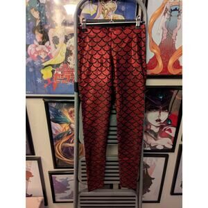 Castle Corsetry Red Mermaid Leggings Sz M